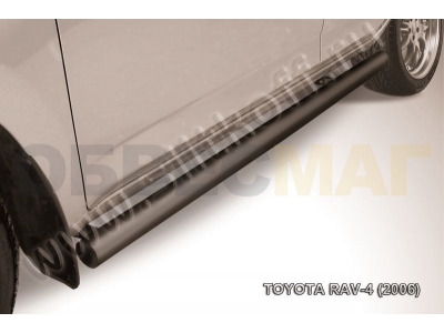 Пороги труба 76 мм чёрная для Toyota RAV4 № TR4008B