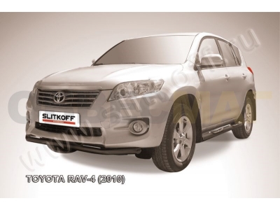 Защита переднего бампера 57 мм чёрная Slitkoff для Toyota RAV4 2010-2013