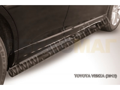 Пороги труба 57 мм чёрная для Toyota Venza № TVEN007B
