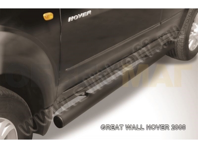 Пороги труба 76 мм чёрная для Great Wall Hover № GWHN008B