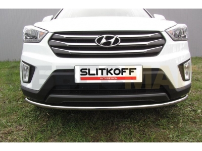 Защита переднего бампера 42 мм радиусная Slitkoff для Hyundai Creta 2016-2021