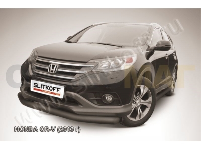 Защита переднего бампера 76 мм чёрная Slitkoff для Honda CR-V 2012-2015