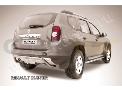 Защита заднего бампера 57 мм скоба Slitkoff для Renault Duster 2011-2015