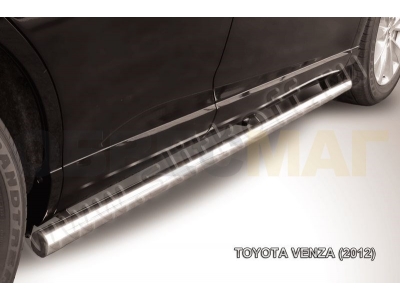 Пороги труба 57 мм серебристая для Toyota Venza № TVEN007S