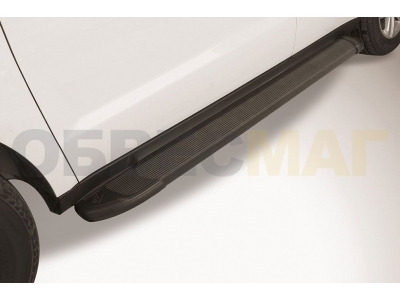 Пороги алюминиевые Slitkoff Optima Black для Geely Emgrand X7 № AL-GAFX71601