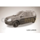 Пороги алюминиевые Slitkoff Optima Black для Lada Largus 2012-2021