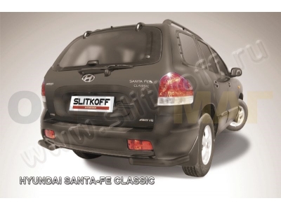 Уголки 57 мм чёрные Slitkoff для Hyundai Santa Fe Сlassic 2000-2012