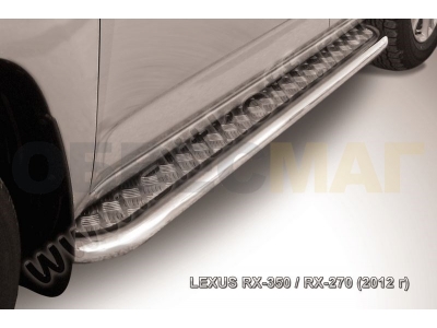 Пороги с площадкой алюминиевый лист 57 мм для Lexus RX-270/350/450 № LRX35-12.008