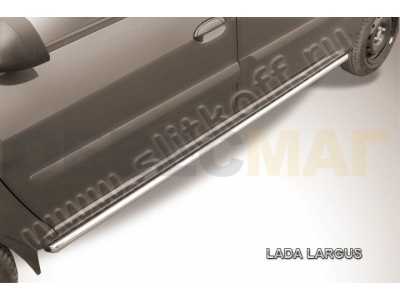 Пороги труба 42 мм Slitkoff для Lada Largus 2012-2021