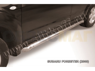 Пороги труба 76 мм серебристая для Subaru Forester № SF015S