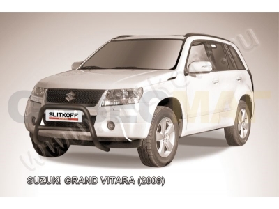 Кенгурятник 57 мм низкийчёрный Slitkoff для Suzuki Grand Vitara 2008-2011