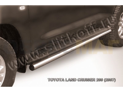 Защита штатных порогов 57 мм Slitkoff для Toyota Land Cruiser 200 2007-2011