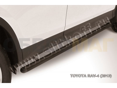 Пороги труба 57 мм чёрная для Toyota RAV4 № TR413-006B
