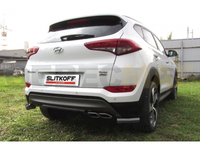 Уголки 57 мм чёрные Slitkoff для Hyundai Tucson 2015-2018