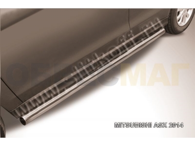 Пороги труба 57 мм серебристая для Mitsubishi ASX № MAS14-010S
