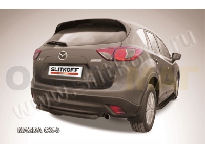 Защита заднего бампера 57 мм чёрная Slitkoff для Mazda CX-5 2011-2017