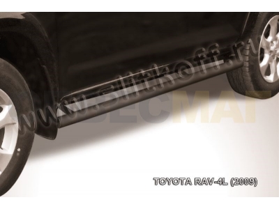 Пороги труба 76 мм чёрная для Toyota RAV4 Длинная база № TR409L-014B