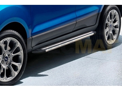Пороги алюминиевые Slitkoff Luxe Black для Ford Ecosport № AL-FES1703