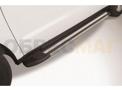 Пороги алюминиевые Slitkoff Luxe Black для Geely Emgrand X7 № AL-GAFX71603