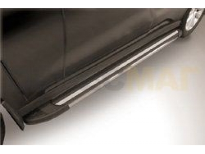 Пороги алюминиевые Slitkoff Luxe Black для Haval H2 № AL-Hav2003