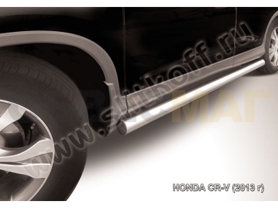 Пороги труба 76 мм серебристая для Honda CR-V № HCRV13-006S
