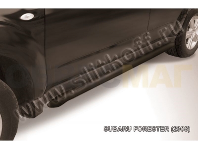 Пороги труба 57 мм чёрная для Subaru Forester № SF016B