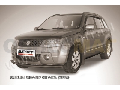 Защита переднего бампера 57 мм чёрная Slitkoff для Suzuki Grand Vitara 2005-2007