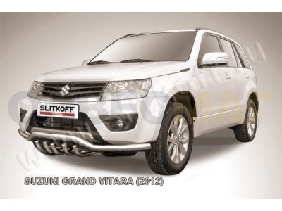 Защита переднего бампера 57 мм с защитой картера Slitkoff для Suzuki Grand Vitara 2012-2015