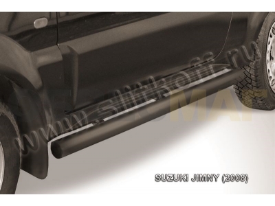 Пороги труба 76 мм чёрная для Suzuki Jimny № SJ006B