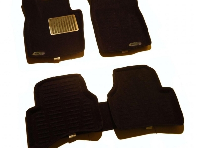 Коврики текстильные 3D Pradar черные с металлическим подпятником для Volkswagen Passat B6 № SI 09-00053