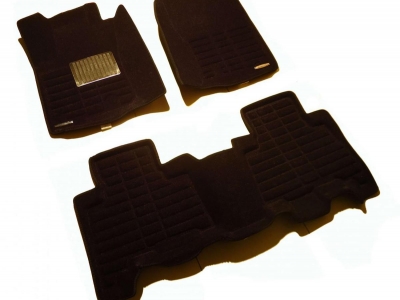 Коврики текстильные 3D Pradar черные с металлическим подпятником для Toyota Land Cruiser Prado 150 № SI 19-00254