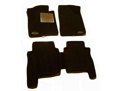 Коврики текстильные 3D Pradar черные с металлическим подпятником для Kia Sorento 2009-2012