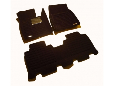 Коврики текстильные 3D Pradar черные с металлическим подпятником для Lexus RX-200t/350/450h 2015-2021