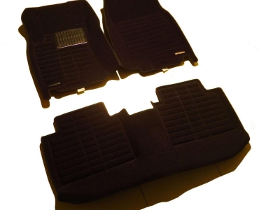 Коврики текстильные 3D Pradar черные с металлическим подпятником для Nissan X-Trail T32 № SI 19-00268