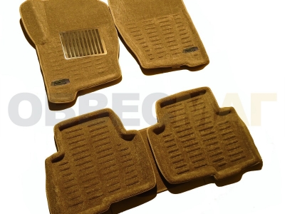 Коврики текстильные 3D Pradar бежевые с металлическим подпятником для Volkswagen Touareg № SI 09-00210