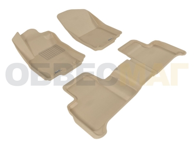 Коврики текстильные Sotra LINER 3D Lux бежевые для 2 рядов сидений