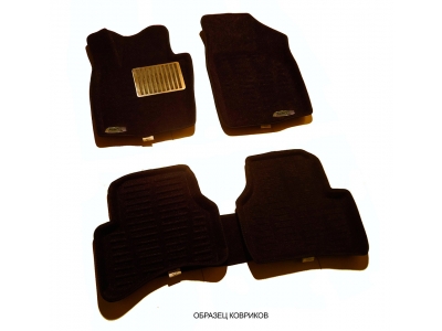 Коврики текстильные 3D Pradar черные с металлическим подпятником для Nissan X-Trail T31 2007-2015
