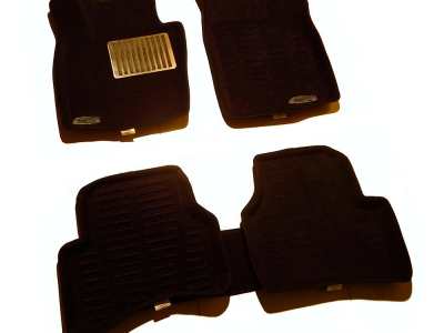 Коврики текстильные 3D Pradar черные с металлическим подпятником для Land Rover Discovery 4 № SI 09-00165