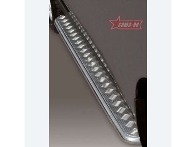 Пороги с площадкой алюминиевый лист 42 мм Союз96 для Hyundai ix35 2010-2015