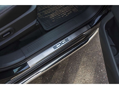 Накладки на пороги с логотипом Союз-96 для Ford Edge 2013-2015