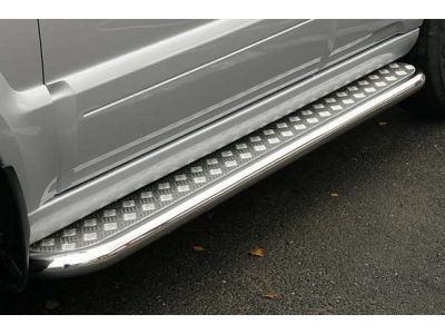 Пороги с площадкой алюминиевый лист 60 мм Союз96 для Ford Ranger 2006-2012