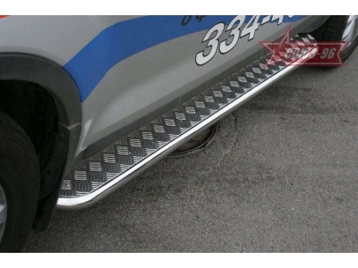 Пороги с площадкой алюминиевый лист 42 мм Союз96 для Ford Kuga 2011-2013