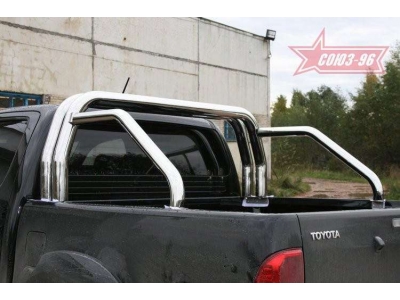 Защита кузова пикапа двойная поперечная дуга Союз96 для Toyota Hilux 2005-2015