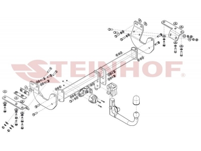 Фаркоп для Nissan X-Trail T32 2014-2022, Renault Koleos II 2016-2020 вертикальное быстросъемное крепление шара на ключе