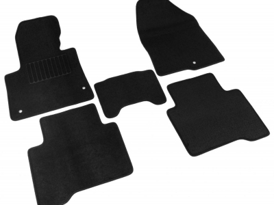Коврики текстильные SV-Design чёрные для Hyundai Santa Fe Grand № 2442-UNF3-15M