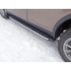 Пороги алюминиевые ТСС с накладкой серебристые для Land Rover Discovery Sport 2014-2021