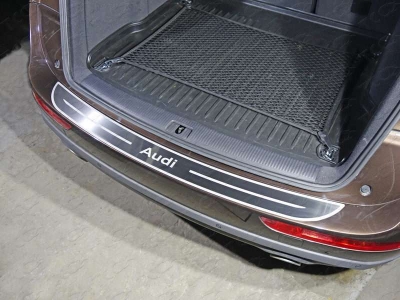 Накладка на задний бампер шлифованный лист надпись Audi для Audi Q5 № AUDIQ513-06