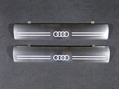 Накладка на задний бампер шлифованный лист надпись S-Line для Audi Q5 № AUDIQ513-14