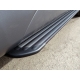 Пороги алюминиевые Slim Line Black ТСС для Subaru Outback 2012-2014