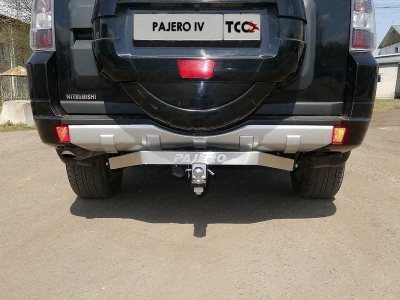 Фаркоп ТСС надпись Pajero, оцинкованный, шар E нержавеющий для Mitsubishi Pajero 2006-2021